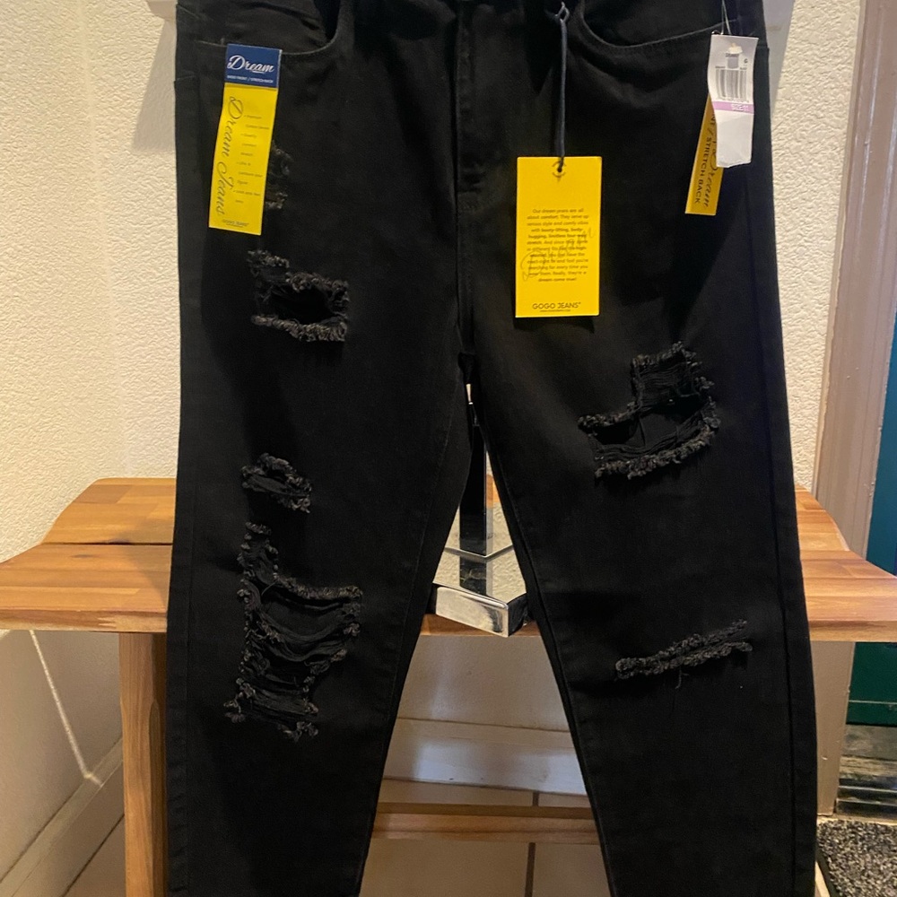 GOGO Jeans  Black Distressed High Rise